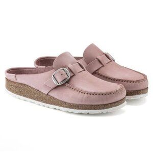Women's Birkenstock Pink Buckley Nubuck Leather Slip On Shoes Sz 37 6 7 …